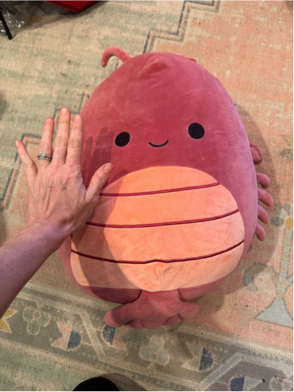 HUGE! Squishmallows Kids Stuffed Animal Lobster Plush Toy Red Orange - Picture 2 of 5